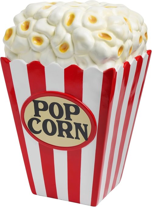 Cynkeyee Decorative Popcorn Stool - Fun Red and White Striped Accent for Dining Room | 12x12x18.3 Inch