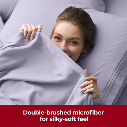 Mellanni Extra Deep Twin XL Sheets - 3 PC Iconic Collection Bedding - Hotel Luxury, Ultra Soft, Cooling Bed Sheets - Wrinkle, Fade, Stain Resistant (Twin Extra Long, Lavender)