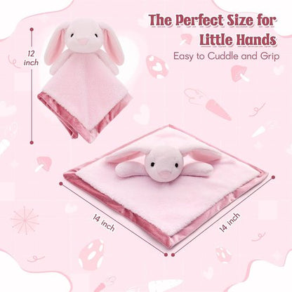 Bunny Loveys | 14" Soft Baby Security Blanket & Snuggle Toy for Newborns - Perfect Gift for Boys & Girls