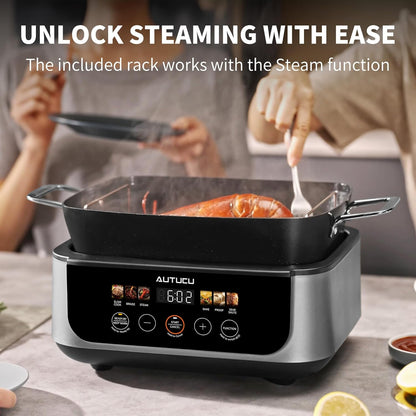 Slow Cooker 7 Quart - Programmable Multi-Cooker with PFOA-Free Ceramic Coating & Versatile Functions