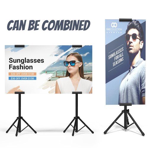 Netuaoo Poster Stand Banner Stand Poster Board Stand Foldable Floor Standing Sign Holder Adjustable Height Up to 88" Double Sided Tripod Retractable Banner for Wedding, Restaurant , Business, Supermarket Indoor Outdoor Poster (suitable for hard posters)