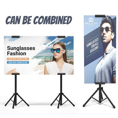 Netuaoo Poster Stand Banner Stand Poster Board Stand Foldable Floor Standing Sign Holder Adjustable Height Up to 88" Double Sided Tripod Retractable Banner for Wedding, Restaurant , Business, Supermarket Indoor Outdoor Poster (suitable for hard posters)
