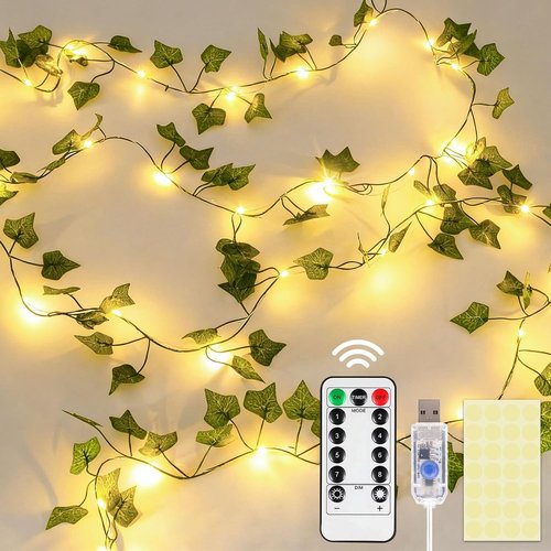 DomeStar 40Ft LED Fairy Lights with Vines - Remote-Controlled Indoor/Outdoor Decor for Parties & Weddings