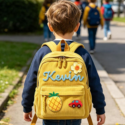 Personalized 3D Embroidered Backpack for Kids - Pink, Nanfuncf Custom School Bag