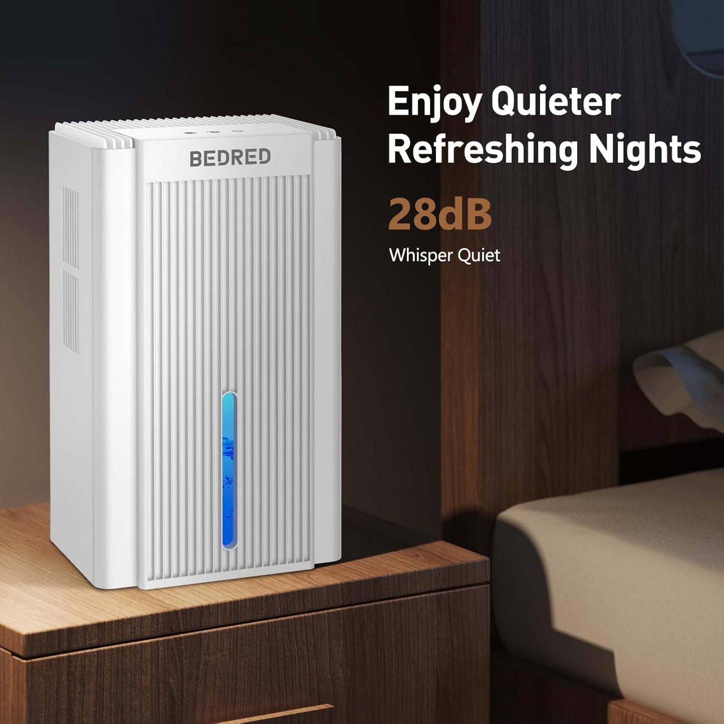 Dehumidifier 95OZ by [Brand Name] - Quiet 1000 Sq.Ft Home Solution with Auto Shut Off & 7 Color Ambient Light | Ideal for Living Room, Bedroom, Basement