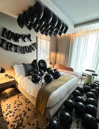 Black Balloons | 12-Inch Round Latex Balloons - Shiny Party Decorations for Graduation, Birthday & Weddings