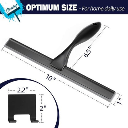 Matte Black Shower Squeegee by [Brand Name] - 10-Inch Stainless Steel for Streak-Free Bathroom & Shower Use