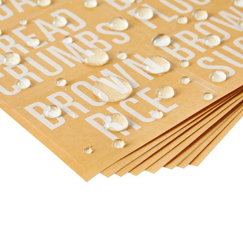 Talented Kitchen 224 White Pantry Labels & Fridge – All Caps Kitchen Pantry Names & Fridge – Food Label Sticker, Water Resistant Pantry Labels for Containers Jar Pantry Organization and Storage