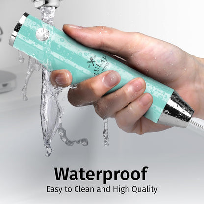Zulay Kitchen Rechargeable Milk Frother Handheld Lux - Powerful 2-Speed Motor, Waterproof, 2000mAh Battery - Drink Mixer for Latte, Cappuccino, Matcha & Protein Powder - Sky Blue