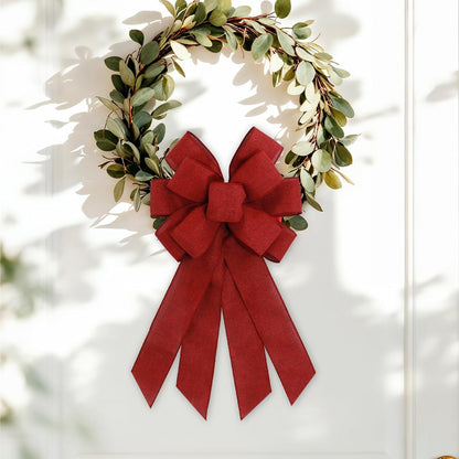 Regine Switzerland Burgundy Red Wreath Bow - Elegant Birthday & Anniversary Decor | Home Front Door Ornament