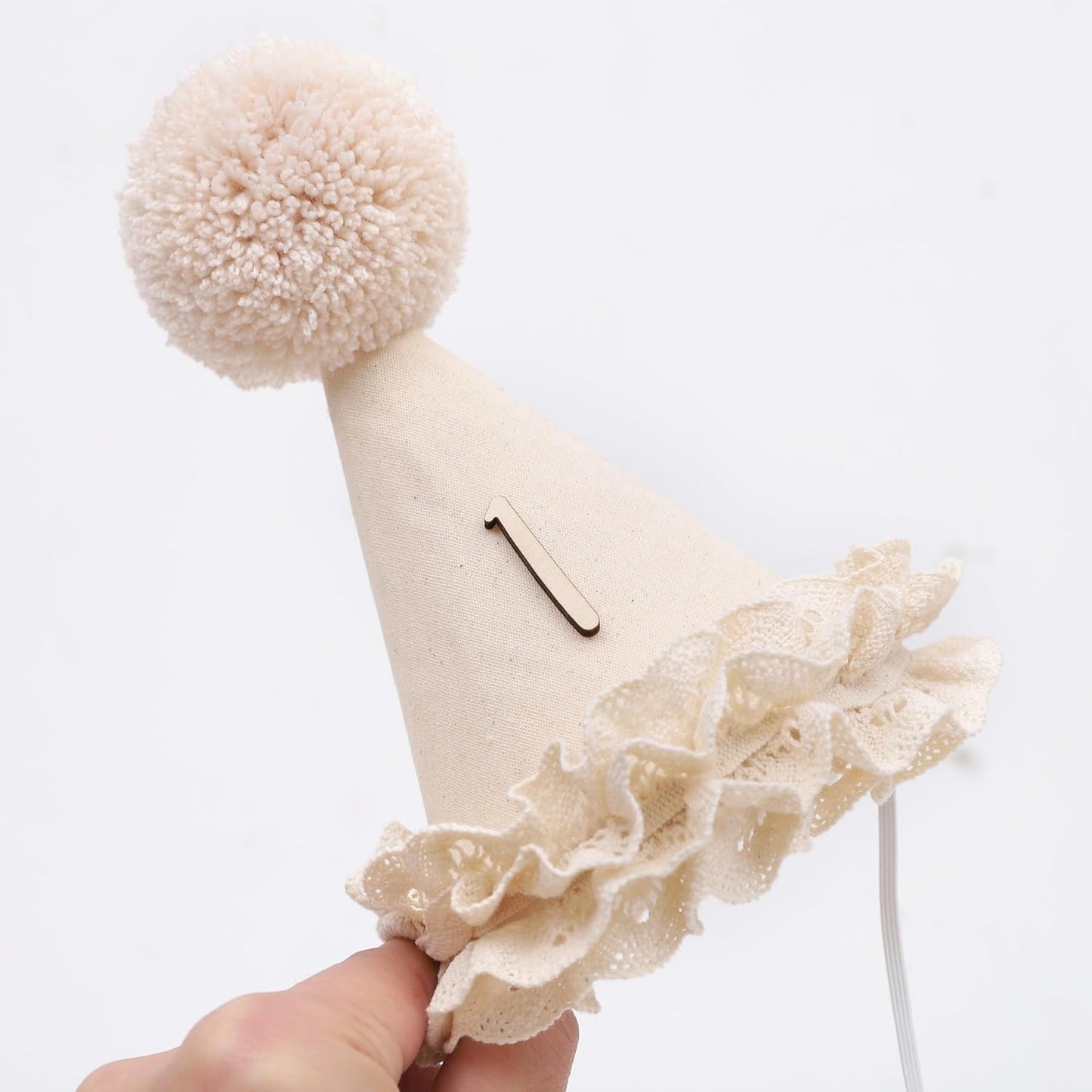Regine Switzerland Lace 1/2 Birthday Hat - Sweet Floral Princess Crown for 6-Month Celebration