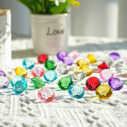 HDCRYSTALGIFTS Multi-Color Art Glass Diamonds - 36pcs 0.8'' Crystal Gems for Weddings & Parties