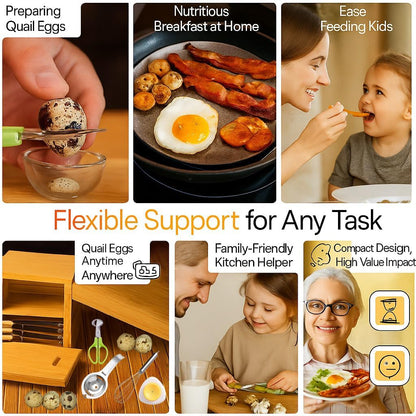 Skiennix Quail Egg Scissors Set - Stainless Steel Egg Yolk Separator & Cutter for Quick Breakfast Prep | 5PCS