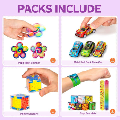 Skiennix Treasure Box Toys - 146 PCS Party Favors for Kids Aged 4-12 | Ideal Classroom Prizes & Fidget Toys