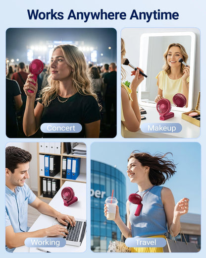 Sweetfull Handheld Portable Fan - 5000mAh Rechargeable Battery, 6 Speed Settings, LED Display | Mini Travel Fan
