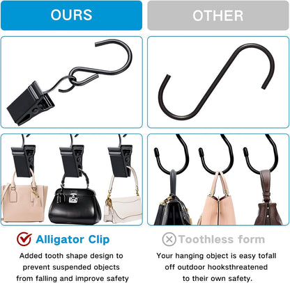 Skiennix 50Pcs Metal Curtain Hanging Clips - Anti-Rust S Hooks for Outdoor String Lights & Decor