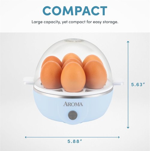 AROMA® Electric Egg Cooker - Easy Steamer & Poacher with XL Capacity for 7 Eggs