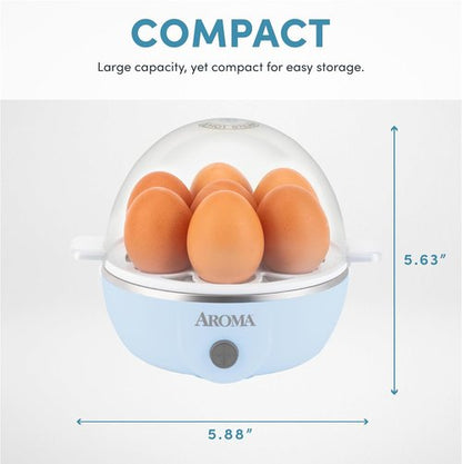 AROMA® Electric Egg Cooker - Easy Steamer & Poacher with XL Capacity for 7 Eggs