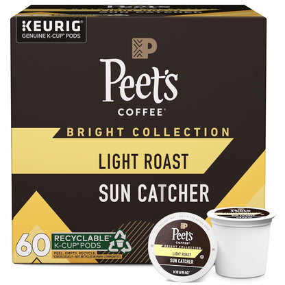 Peet's Coffee Light Roast K-Cup Pods - 100% Arabica Sun Catcher, 60 Count (6 Boxes of 10 Pods)