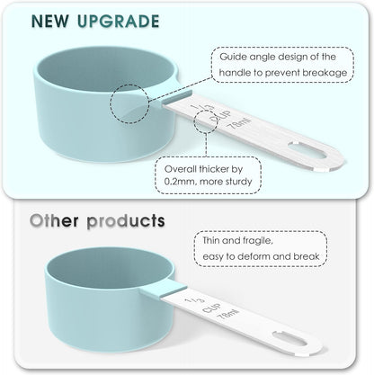 TILUCK Measuring Cups & Spoons Set - Stackable Kitchen Gadgets with Stainless Steel Handles | Red