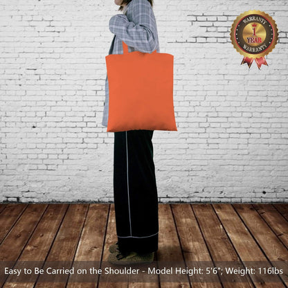 TOPDesign 16"x15" Orange Cotton Tote Bags - 24-Pack Lightweight Reusable Grocery Bags for DIY & Promotions