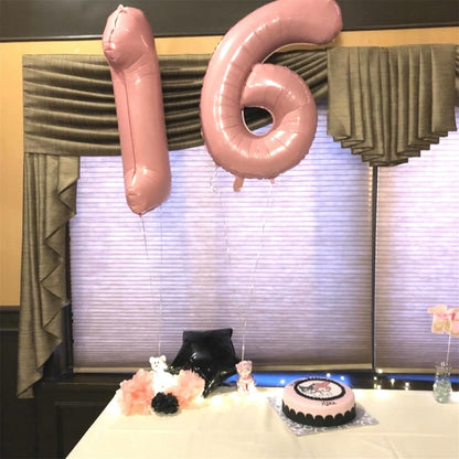 Pastel Pink Number 6 Balloons - 40 In Large Foil Helium Balloons for Girls' Birthday Party