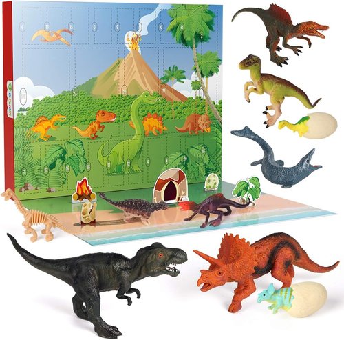 D-FantiX Dinosaur Advent Calendar 2025 - 24-Day Countdown to Christmas | Fun Xmas Gift for Kids Ages 3-6