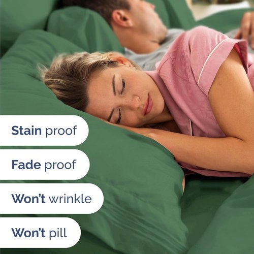 Comfy Twin Size 3-Piece Sheet Set by [Brand Name] - Breathable, Cooling Hotel Luxury Bedding - Deep Pockets, Soft, Wrinkle-Free - Emerald Green