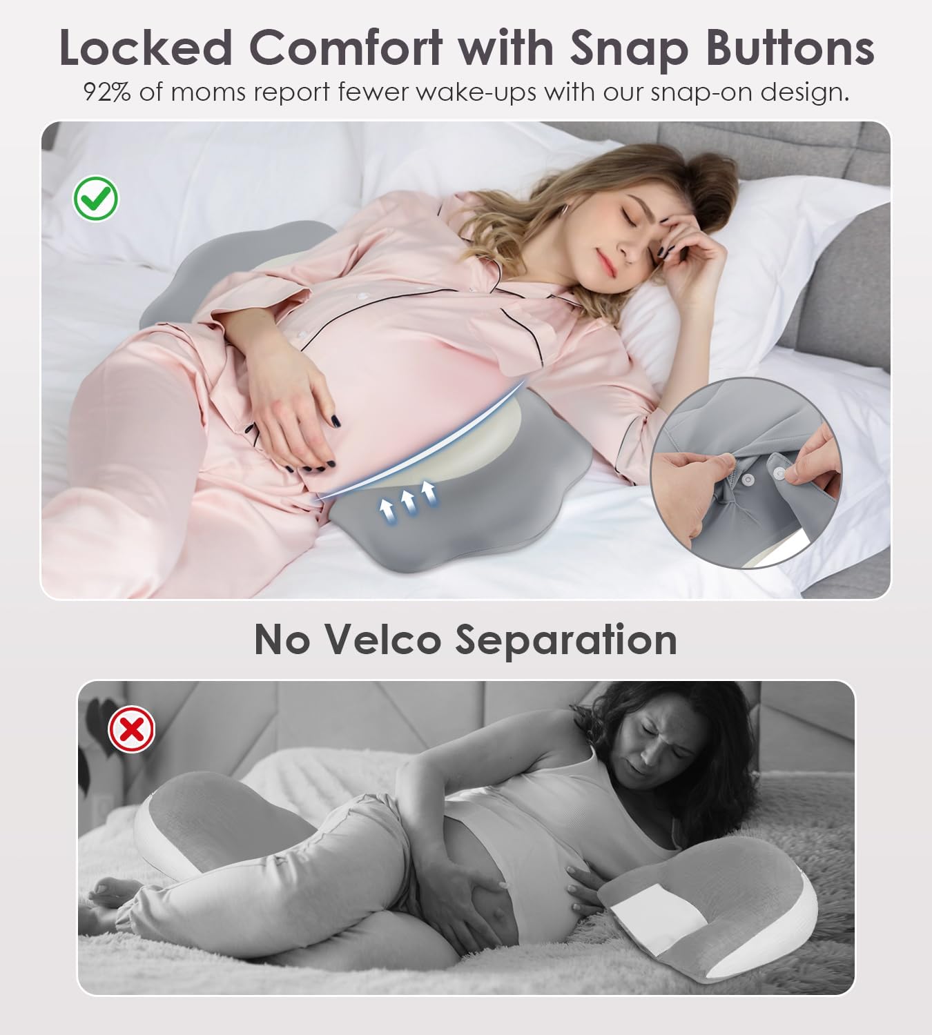 Regine Switzerland Memory Foam Pregnancy Pillow - Adjustable Maternity Support for Side Sleepers
