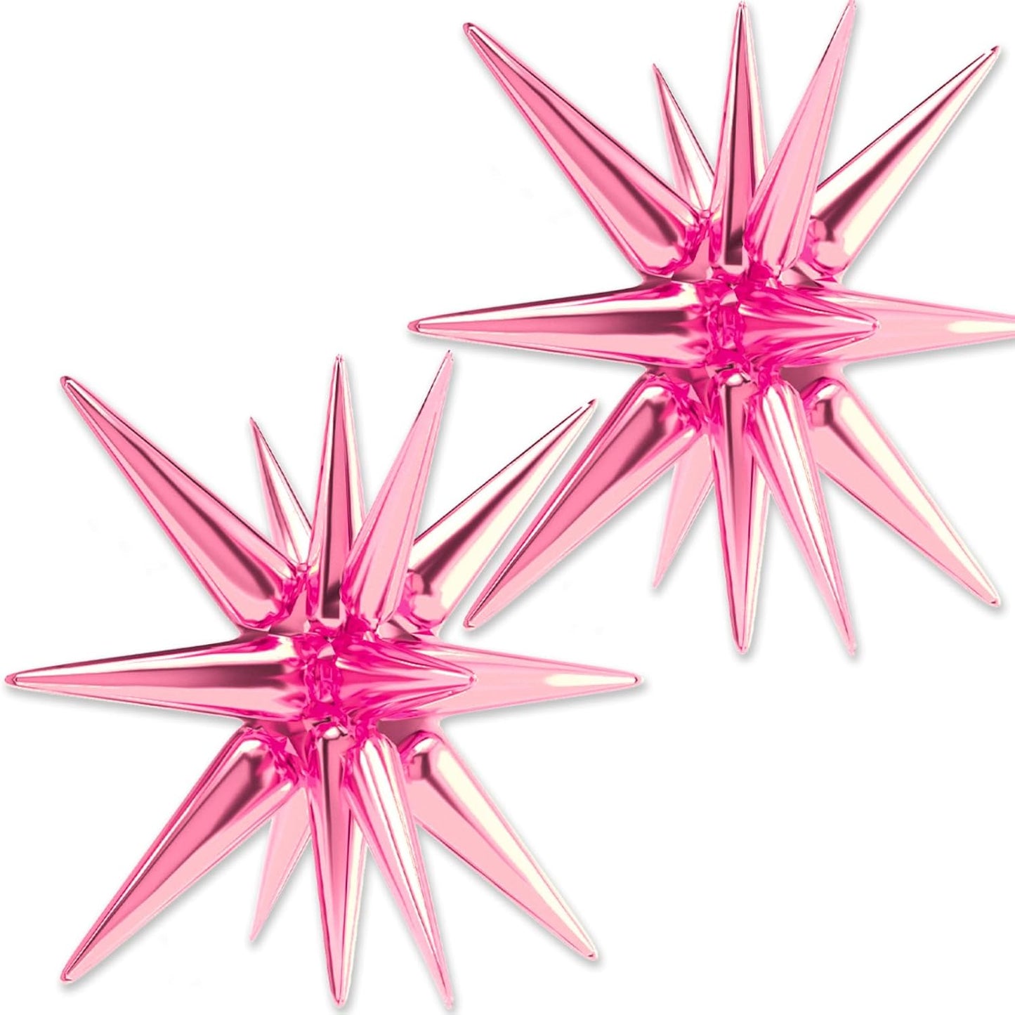 PartyWoo Pearl Pink Star Foil Balloons - 42 Inch Large Mylar Balloons for Birthday & Gender Reveal