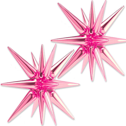 PartyWoo Pearl Pink Star Foil Balloons - 42 Inch Large Mylar Balloons for Birthday & Gender Reveal
