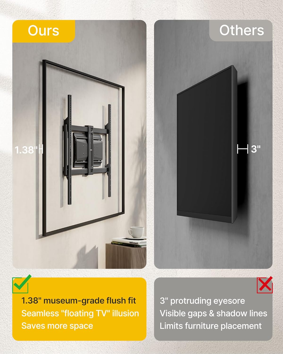 monTEK Heavy Duty TV Wall Mount - Ultra Slim Design for 50-100 Inch TVs | Swivel, Tilt & Extend Up to 185lbs