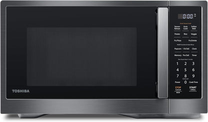TOSHIBA Countertop Microwave Oven - Smart Sensor, 13 Auto Menus, 1.2 Cu Ft, 1000W | Black Stainless Steel