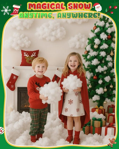 Fluffy Fake Snow | 35.27oz Cotton Artificial Snow for Christmas Decor & Winter Parties