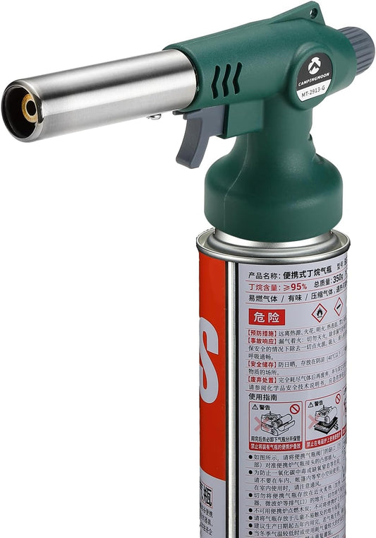 CAMPINGMOON Butane Torch - High Power Cooking Blow Torch Head | Green MT-2913-G