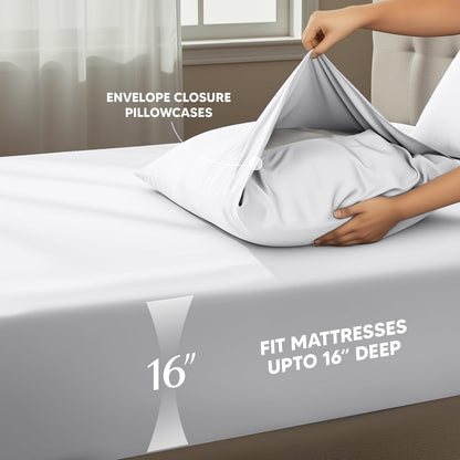 Utopia Bedding Full Size Sheet Set - Soft, Breathable Microfiber, 4-Piece in White | Oeko-Tex Certified