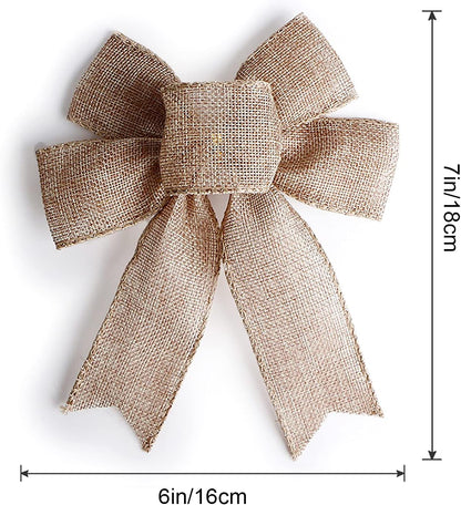 Rustic Jute Bows | Burlap Wreaths for Christmas Tree Topper | 6-Inch Wedding & Holiday Decor
