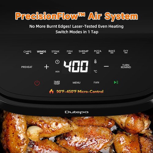 Air Fryer 8-in-1 by [Brand Name] | Compact 4.5Qt Design for Fast, Healthy Cooking with 95% Less Oil