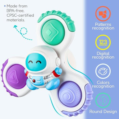 ALASOU Pop Suction Cup Spinner Toys - Sensory Travel Fun for Infants & Toddlers | Ideal Gift for Ages 1-2