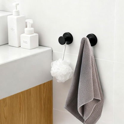 ZoiNavyer Suction Cup Hooks for Shower, Heavy Duty Suction Cup Hooks for Glass Window, Towel Hooks for Hower, Bathroom, Glass Door, Mirror, Tile (Black, 2 Pack)