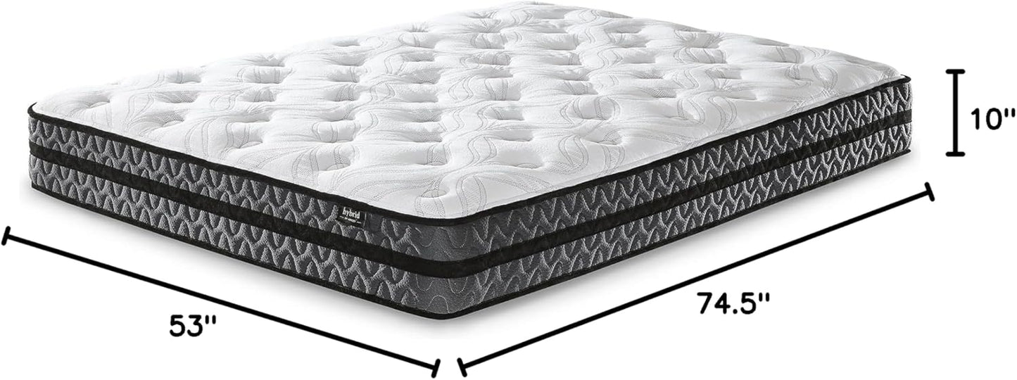 Signature Design by Ashley 10-Inch Hybrid Gel Memory Foam Mattress - Pressure Relief & Lumbar Support, Full Size
