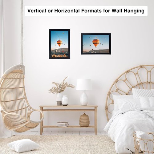 JCJMY 8x11 Picture Frame - Black Wall Hanging & Tabletop Display | Versatile Mounting Options