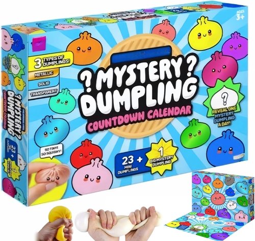 Dumpling Squishies - 2026 Mystery Advent Countdown Calendar | 24 Random Surprise Stress Relief Toys