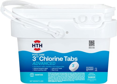 HTH 42052 Chlorine Tabs - Advanced Swimming Pool Care Sanitizer, 5lb for Crystal Clear Water