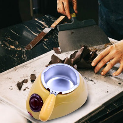 Chocolate Melting Pot, Mini Electric Melting Fondue Pot, Electric Chocolate Melting Set, Chocolate Fondue Fountain, Warmer Machine for Milk, Chocolate, Cheese, Butter, Candy (Yellow)