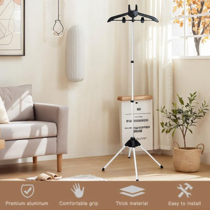 Clothes Steamer Stand Hanger with Steamer Ironing Glove for Steaming Clothes, Handheld Garment Steamer Rack with Grey Mini Handhelded Ironing Pad Board