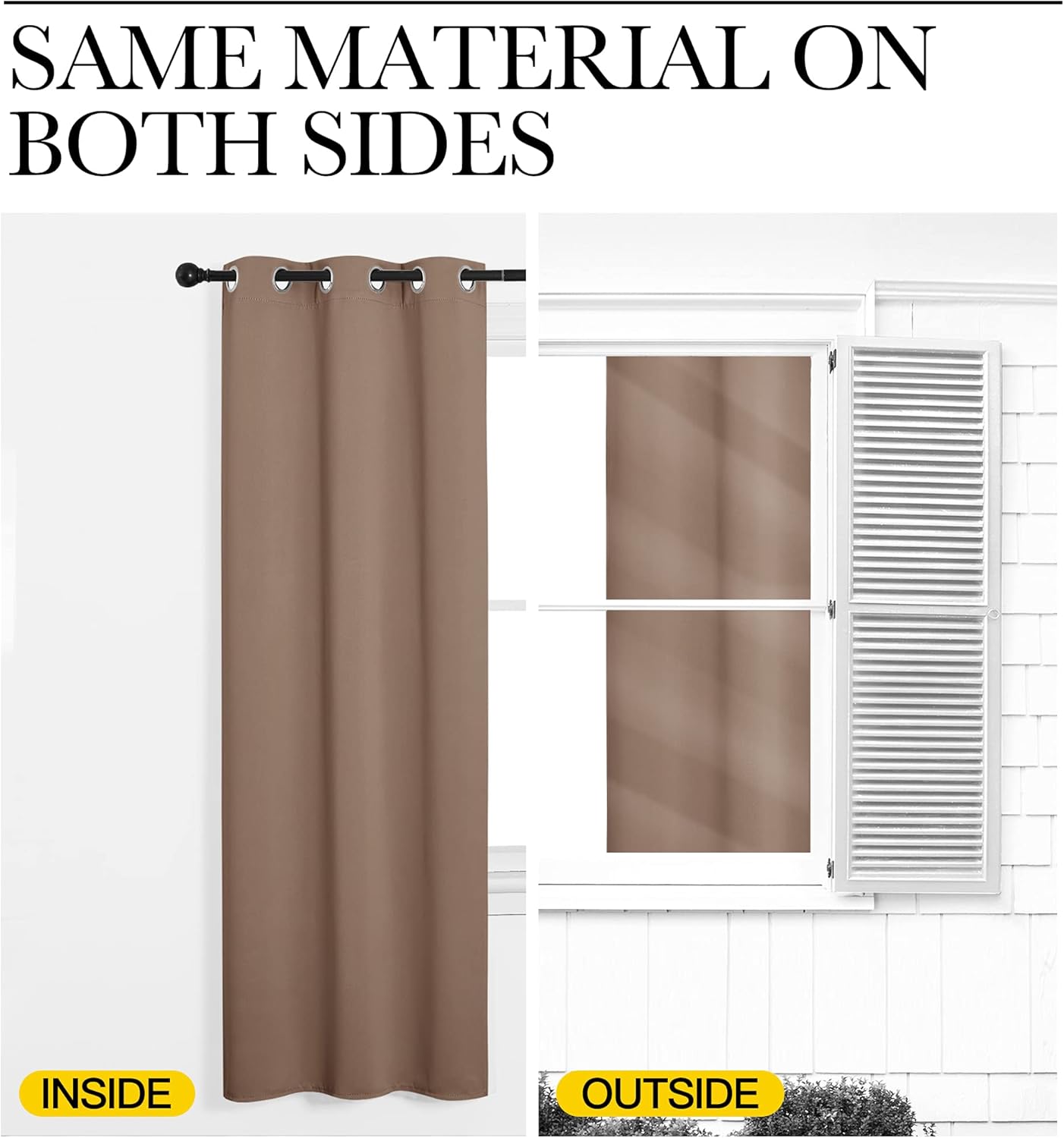NICETOWN Light Reducing Grommet Curtains - Soft Triple Woven Drapes for Living Room | 2 Panels, W42 x L95, Cappuccino