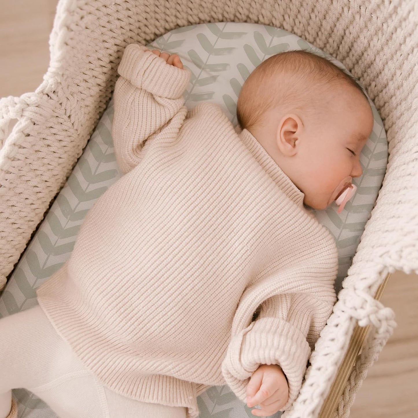 Yoofoss Bassinet Sheets - 3-Pack Fitted Baby Sheets for Halo & Angelbliss | Soft Grey Bear Design