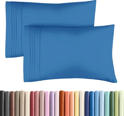 Regine Switzerland Queen Pillow Cases Set of 2 - Ultra Soft Hotel Quality - Wrinkle Free & Stain Resistant - Royal Blue