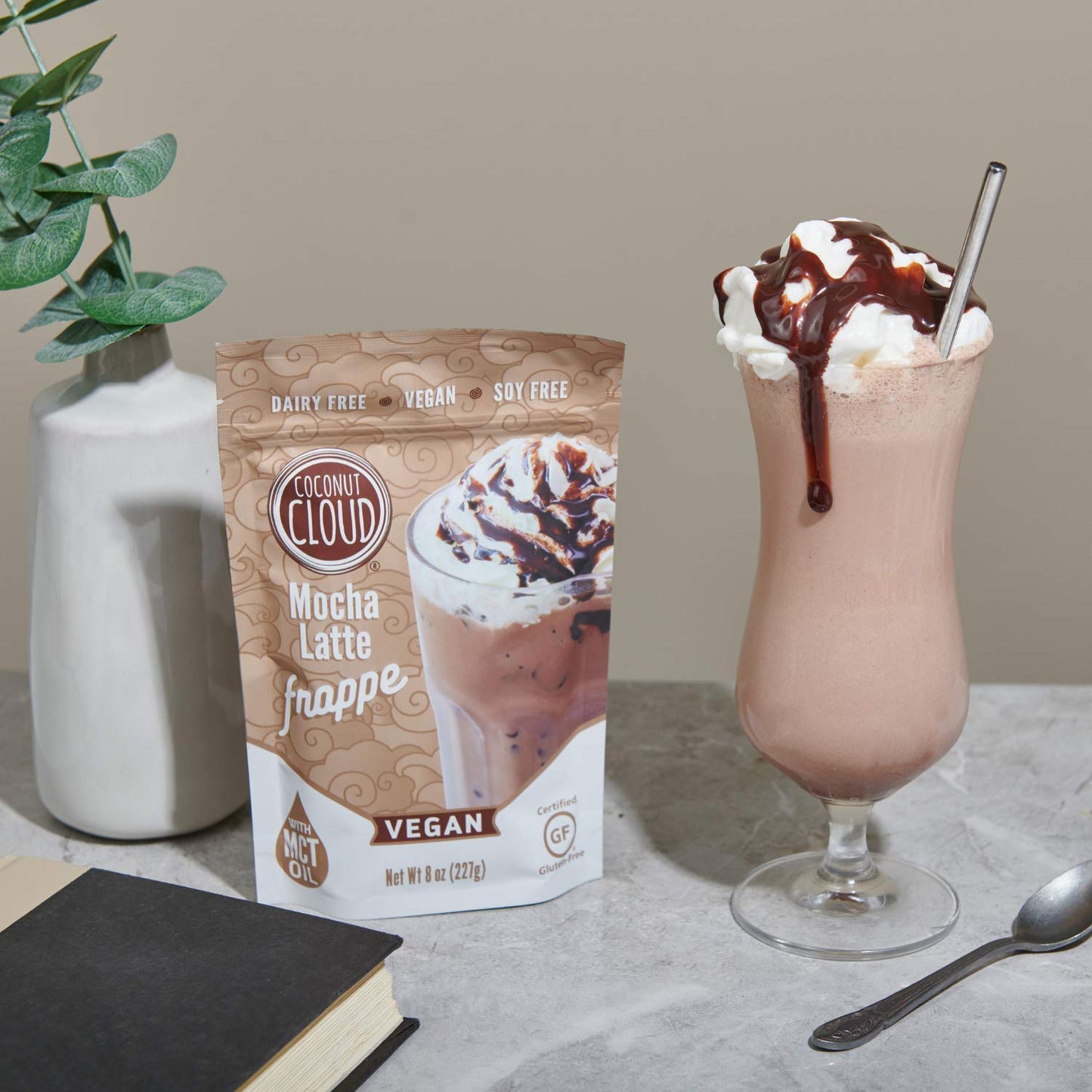 Coconut Cloud: Mocha Frappe Frozen Blended Iced Coffee Latte Mix | Instant: Add Ice + Favorite (Nut) Milk, Blend & Enjoy | Natural, Delicious, Creamy Coffee & Chocolate (Dairy Free, Gluten Free, Vegan), 6 Servings